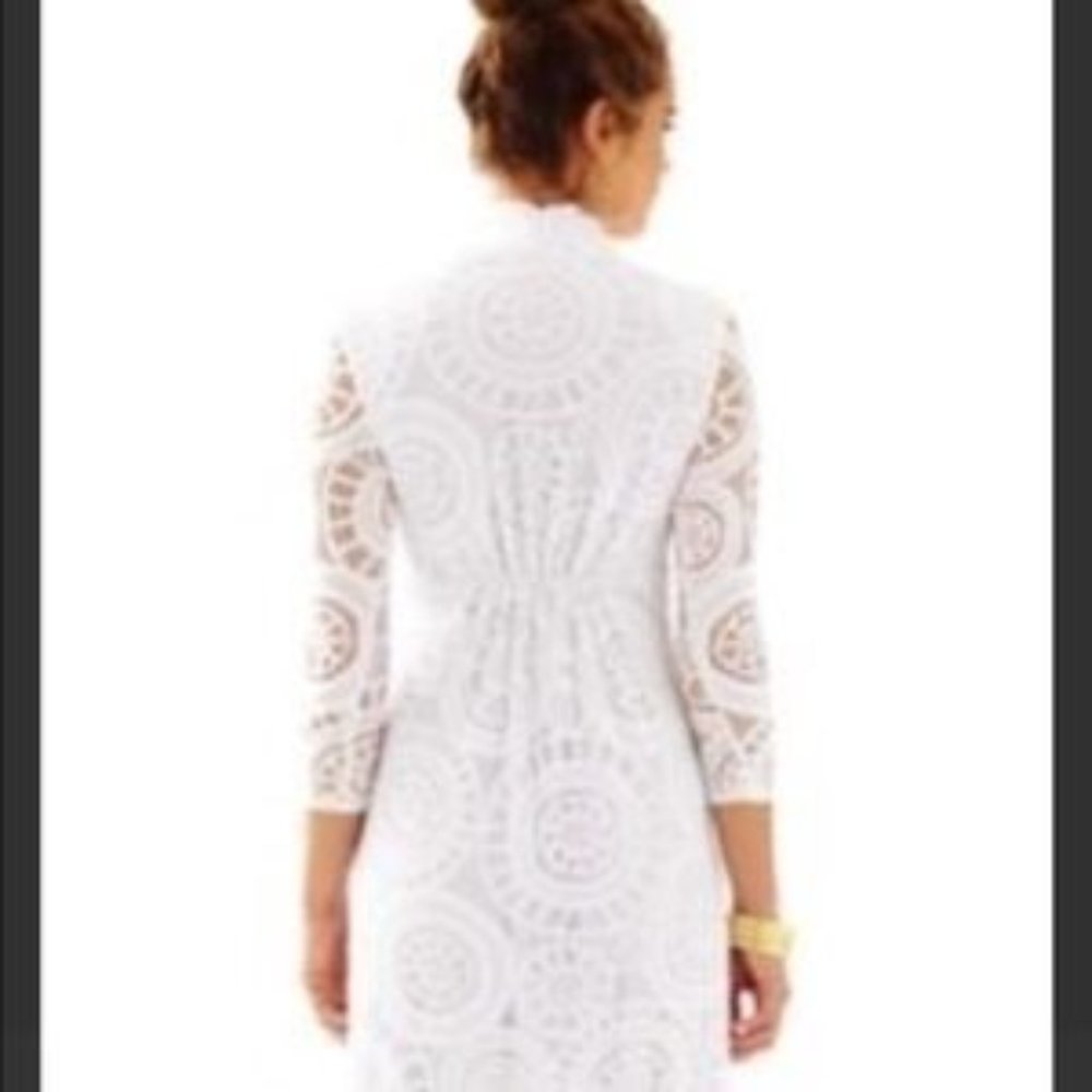 NWT LILLY PULITZER ALEXANDRA WHITE BUBBLE LACE M - Picture 4 of 4